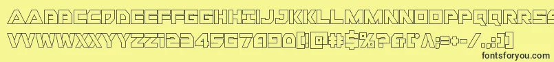 フォントLibertyislandout – 黒い文字の黄色い背景