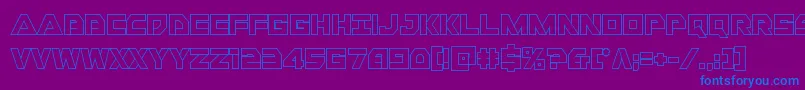 Шрифт Libertyislandout – синие шрифты на фиолетовом фоне