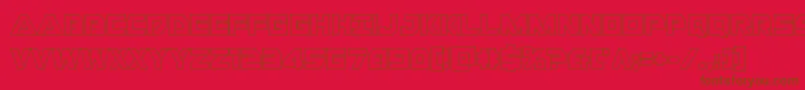 Czcionka Libertyislandout – brązowe czcionki na czerwonym tle