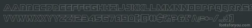 フォントLibertyislandout – 黒い背景に灰色の文字