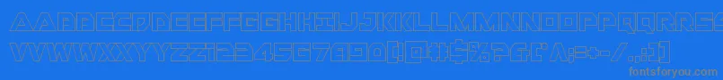 フォントLibertyislandout – 青い背景に灰色の文字