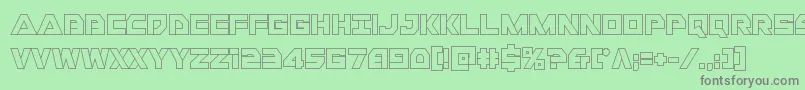 Libertyislandout-fontti – harmaat kirjasimet vihreällä taustalla