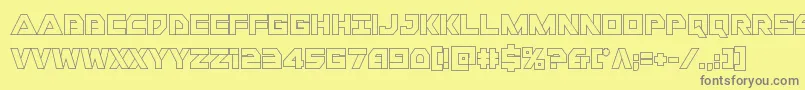Libertyislandout-fontti – harmaat kirjasimet keltaisella taustalla