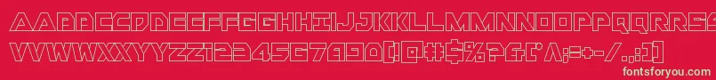 フォントLibertyislandout – 赤い背景に緑の文字