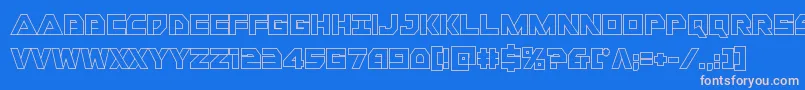 フォントLibertyislandout – ピンクの文字、青い背景