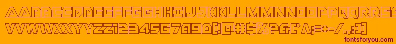 Шрифт Libertyislandout – фиолетовые шрифты на оранжевом фоне