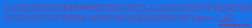 Libertyislandout Font – Red Fonts on Blue Background