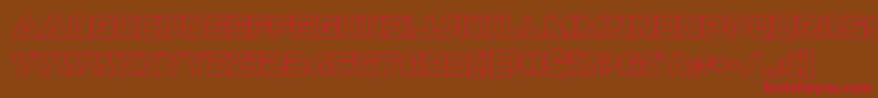 Libertyislandout-fontti – punaiset fontit ruskealla taustalla