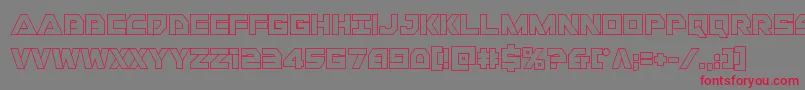 フォントLibertyislandout – 赤い文字の灰色の背景