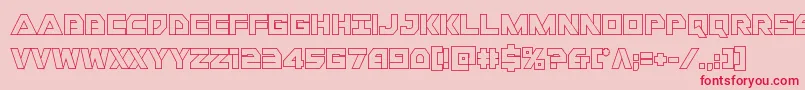 フォントLibertyislandout – ピンクの背景に赤い文字