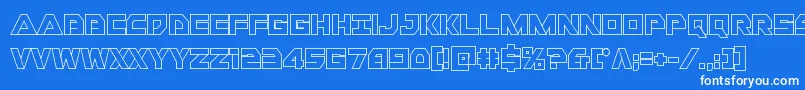 Шрифт Libertyislandout – белые шрифты на синем фоне