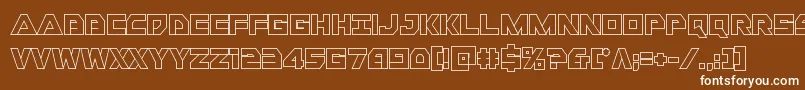 Libertyislandout-fontti – valkoiset fontit ruskealla taustalla