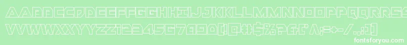 Шрифт Libertyislandout – белые шрифты на зелёном фоне