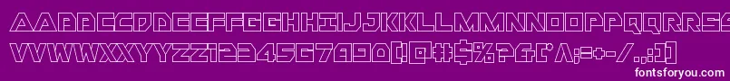 Czcionka Libertyislandout – białe czcionki na fioletowym tle