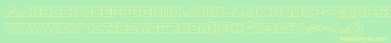 Libertyislandout-fontti – keltaiset fontit vihreällä taustalla