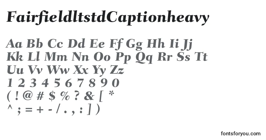 Czcionka FairfieldltstdCaptionheavy – alfabet, cyfry, specjalne znaki
