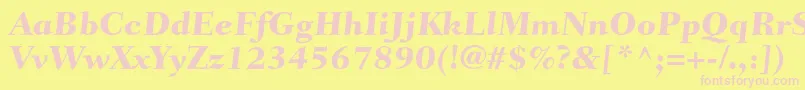 FairfieldltstdCaptionheavy-fontti – vaaleanpunaiset fontit keltaisella taustalla