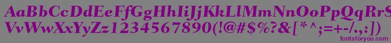Шрифт FairfieldltstdCaptionheavy – фиолетовые шрифты на сером фоне