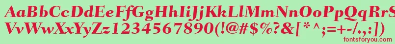 FairfieldltstdCaptionheavy Font – Red Fonts on Green Background