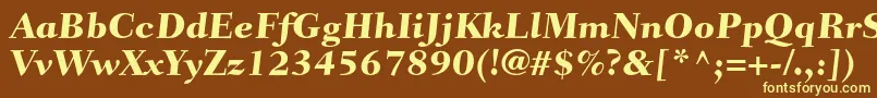 FairfieldltstdCaptionheavy-fontti – keltaiset fontit ruskealla taustalla