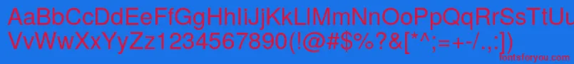 TexgyreherosRegular Font – Red Fonts on Blue Background