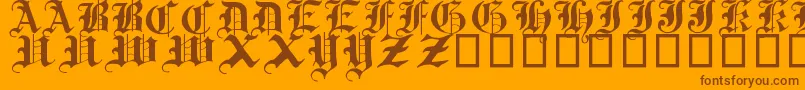 Fonte TraditionalGothic17thC – fontes marrons em um fundo laranja