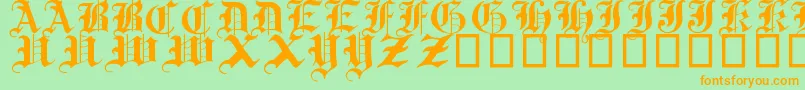 TraditionalGothic17thC Font – Orange Fonts on Green Background