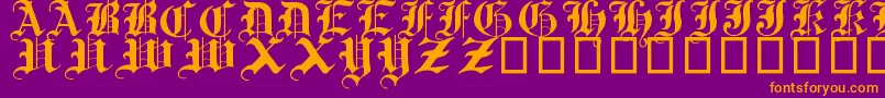 TraditionalGothic17thC Font – Orange Fonts on Purple Background