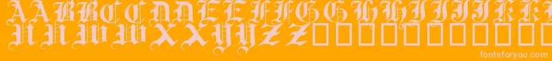 TraditionalGothic17thC Font – Pink Fonts on Orange Background
