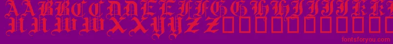 TraditionalGothic17thC Font – Red Fonts on Purple Background