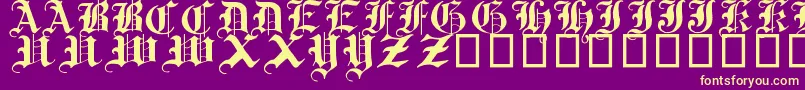 TraditionalGothic17thC Font – Yellow Fonts on Purple Background