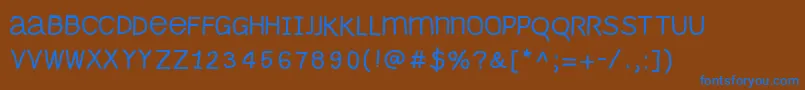 Monomouse Font – Blue Fonts on Brown Background
