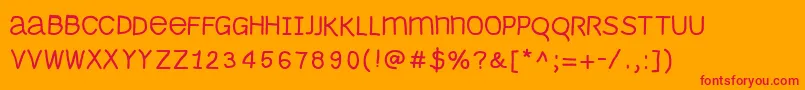 Monomouse Font – Red Fonts on Orange Background