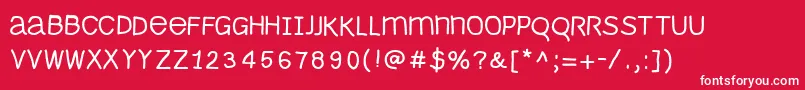 Monomouse Font – White Fonts on Red Background