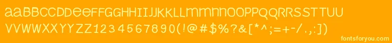 Monomouse Font – Yellow Fonts on Orange Background