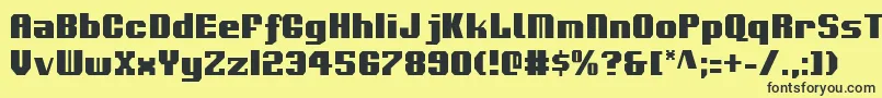 フォントVoortrekkerc – 黒い文字の黄色い背景