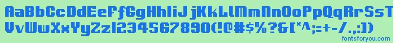 Voortrekkerc-fontti – siniset fontit vihreällä taustalla