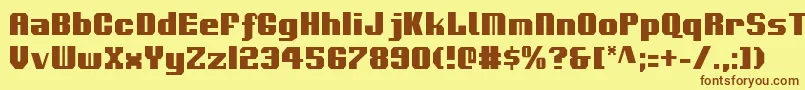 Voortrekkerc Font – Brown Fonts on Yellow Background