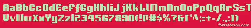 Voortrekkerc-fontti – vihreät fontit punaisella taustalla