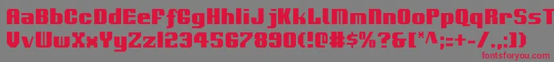 フォントVoortrekkerc – 赤い文字の灰色の背景