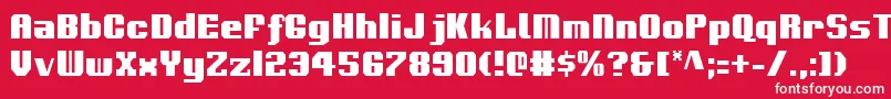Voortrekkerc-Schriftart – Weiße Schriften auf rotem Hintergrund