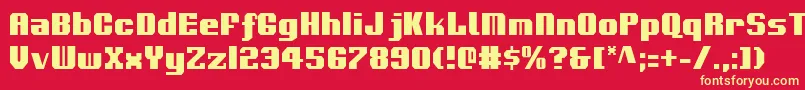 Voortrekkerc Font – Yellow Fonts on Red Background