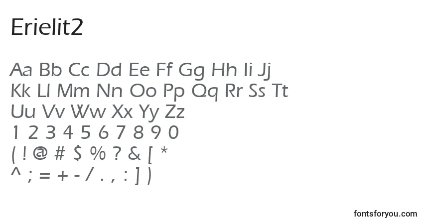 Erielit2-fontti – aakkoset, numerot, erikoismerkit