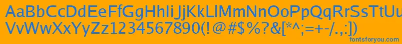 Luxisr Font – Blue Fonts on Orange Background