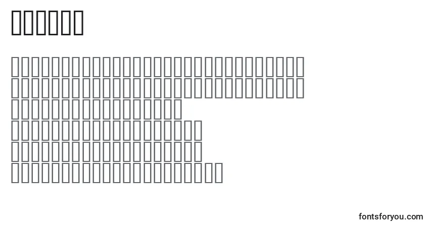 Schriftart Packer – Alphabet, Zahlen, spezielle Symbole