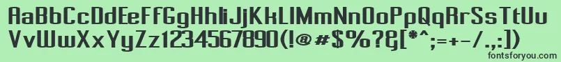 PecotBold Font – Black Fonts on Green Background