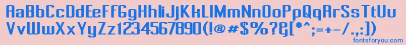 PecotBold Font – Blue Fonts on Pink Background