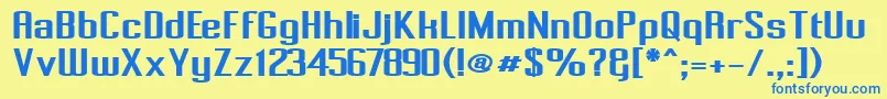 PecotBold Font – Blue Fonts on Yellow Background