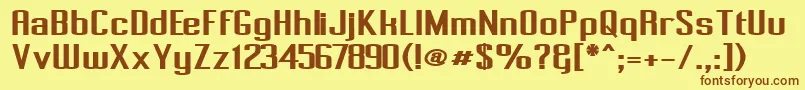 PecotBold Font – Brown Fonts on Yellow Background