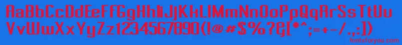 PecotBold Font – Red Fonts on Blue Background